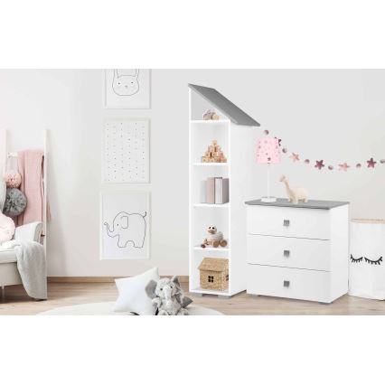 Komoda PABIS 87x83 cm bela/siva