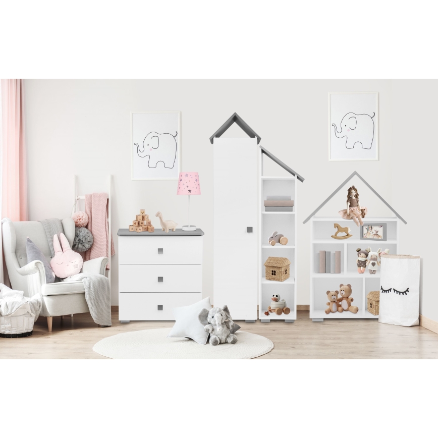 Komoda PABIS 87x83 cm bela/siva