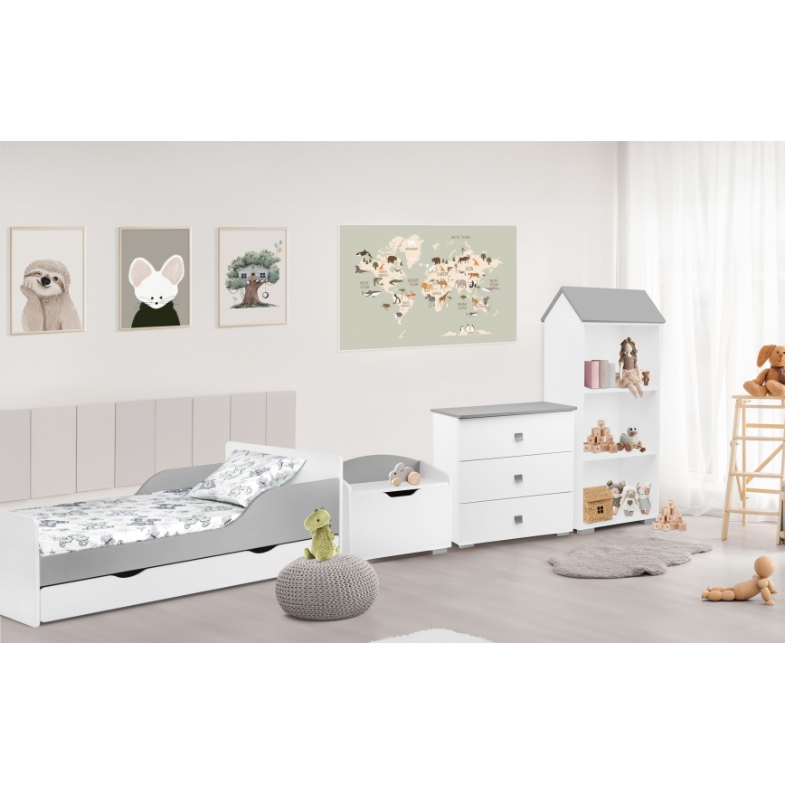 Komoda PABIS 87x83 cm bela/siva