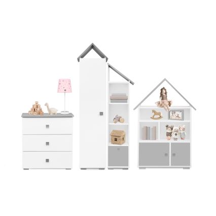 Komoda PABIS 87x83 cm bela/siva