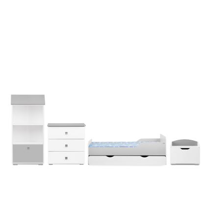 Komoda PABIS 87x83 cm bela/siva