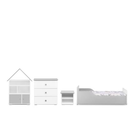 Komoda PABIS 87x83 cm bela/siva