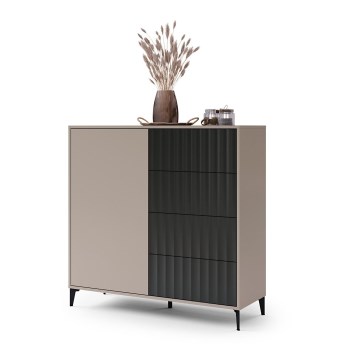 Komoda RONJA sa fiokama, taupe/crna
