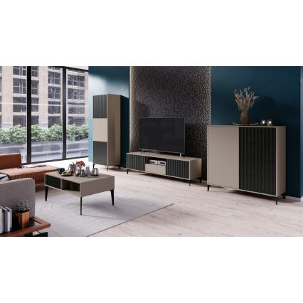 Komoda RONJA sa fiokama, taupe/crna