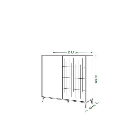 Komoda RONJA sa fiokama, taupe/crna