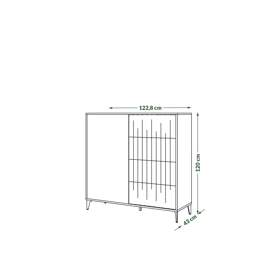 Komoda RONJA sa fiokama, taupe/crna