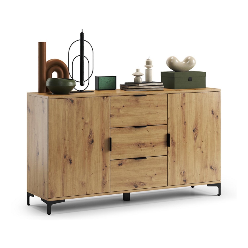 Komoda sa fiokama i vratima LORA hrast artisan