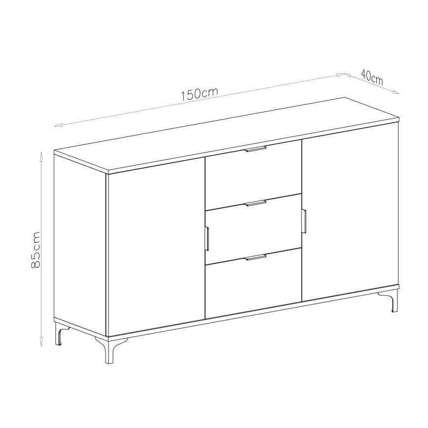 Komoda sa fiokama i vratima LORA hrast artisan