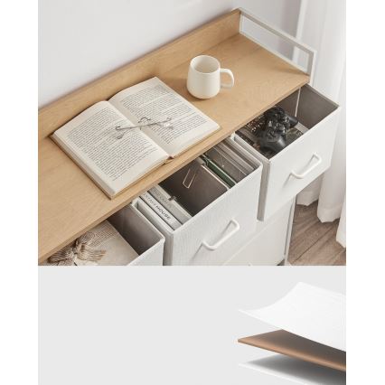 Komoda sa fiokama KIRA bela/smeđa