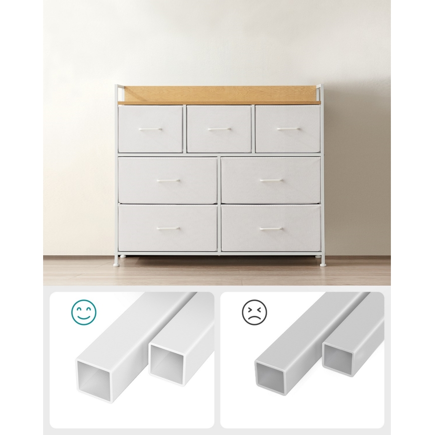 Komoda sa fiokama KIRA bela/smeđa