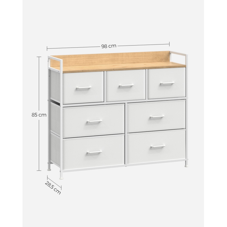 Komoda sa fiokama KIRA bela/smeđa
