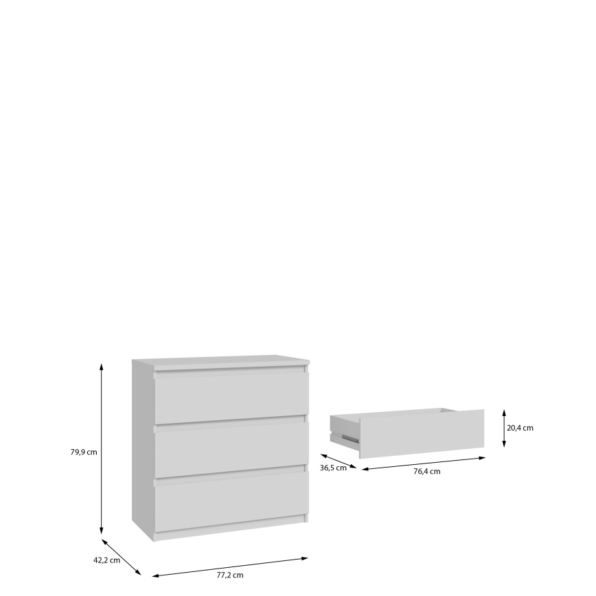 Komoda sa fiokama MAO bela