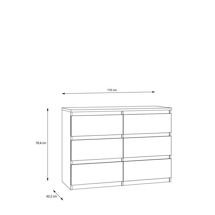 Komoda sa fiokama MAO hrast artisan