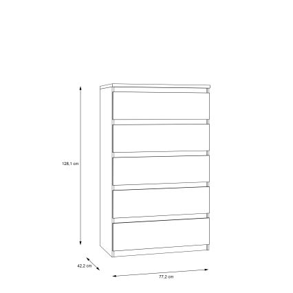 Komoda sa fiokama MAO, hrast artisan