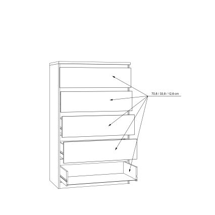 Komoda sa fiokama MAO, hrast artisan