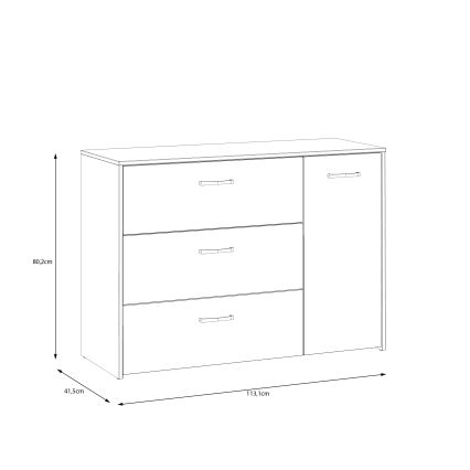 Komoda sa fiokama URO hrast artisan/ bela