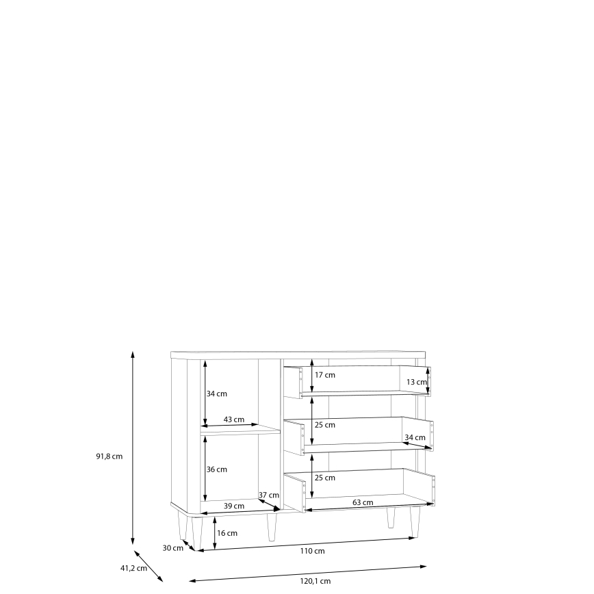 Komoda sa fiokama VIRO braon/bež