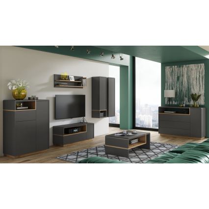 Komoda sa fiokom FRED antracit/hrast artisan