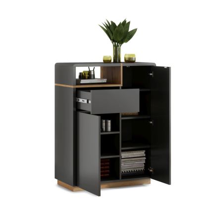 Komoda sa fiokom FRED antracit/hrast artisan