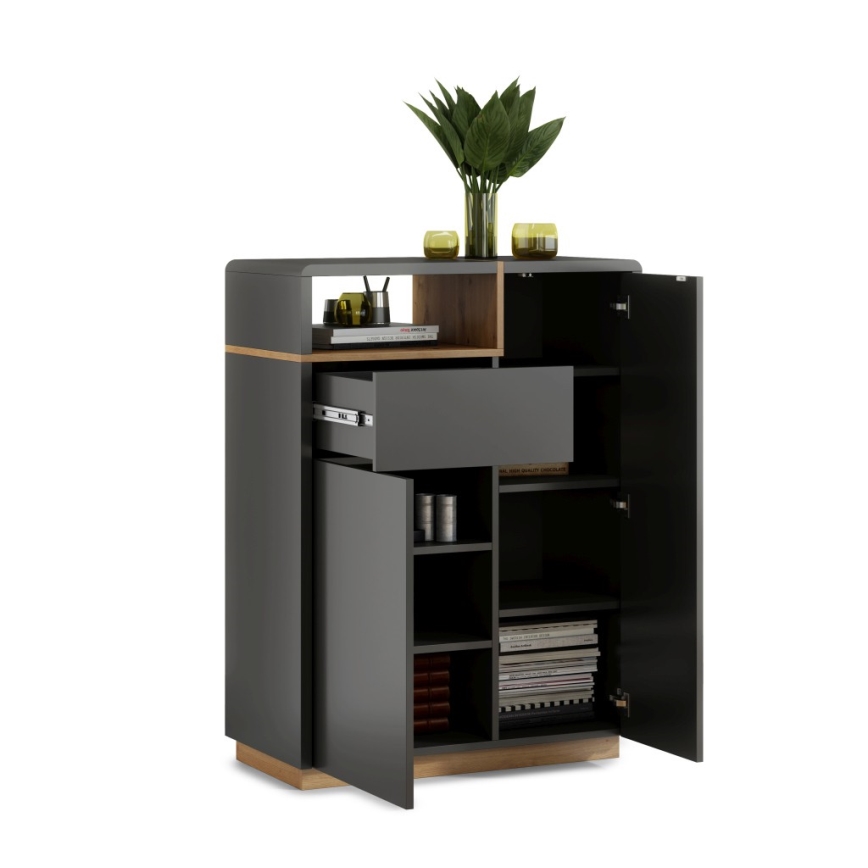 Komoda sa fiokom FRED antracit/hrast artisan