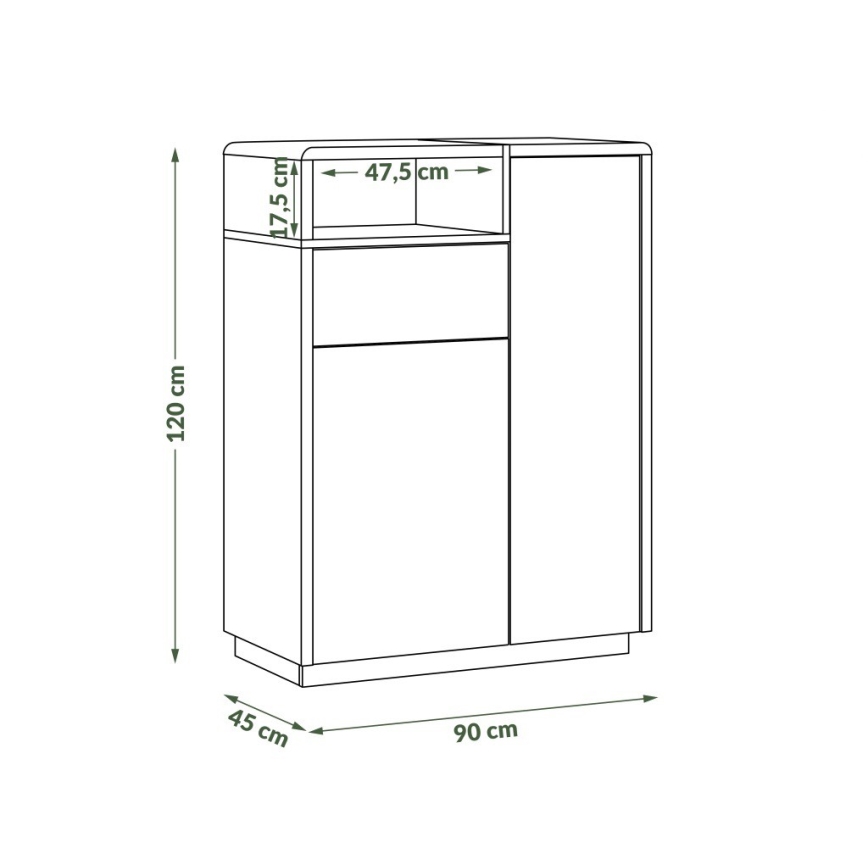 Komoda sa fiokom FRED antracit/hrast artisan