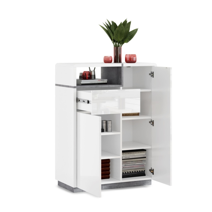 Komoda sa fiokom FRED bela/siva