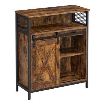 Komoda sa kliznim vratima FIRA braon/crna