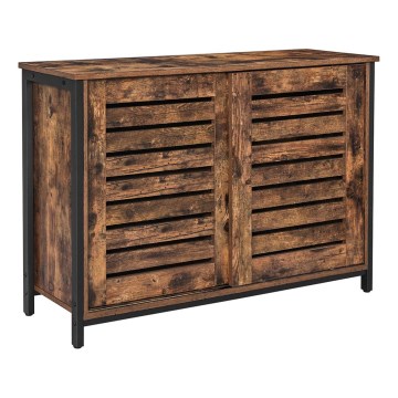 Komoda sa kliznim vratima FIRA braon/crna