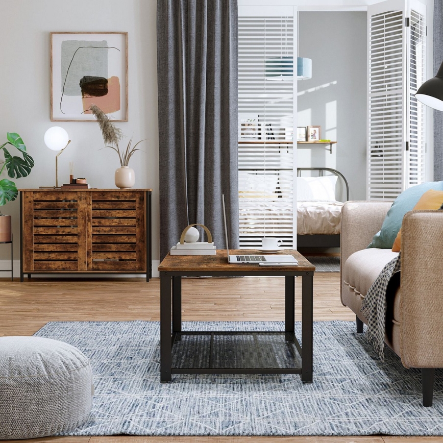 Komoda sa kliznim vratima FIRA braon/crna