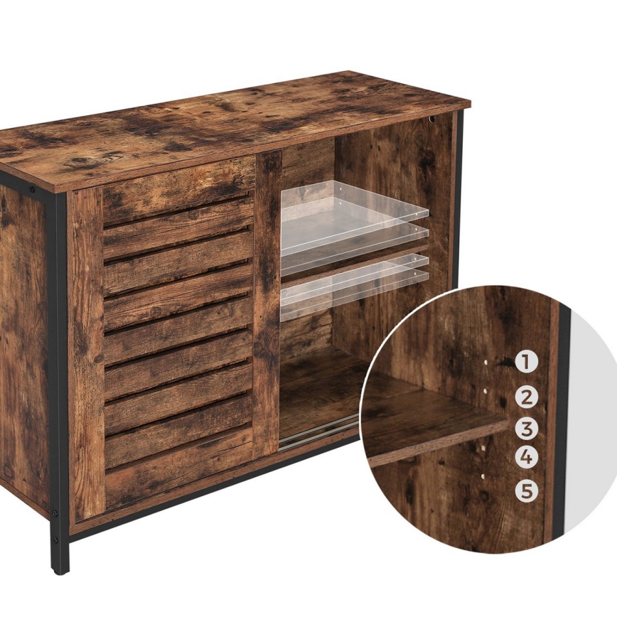 Komoda sa kliznim vratima FIRA braon/crna