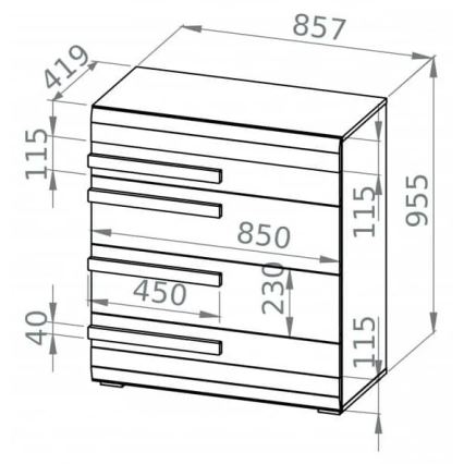 Komoda SARPA 96x86 cm bela/braon