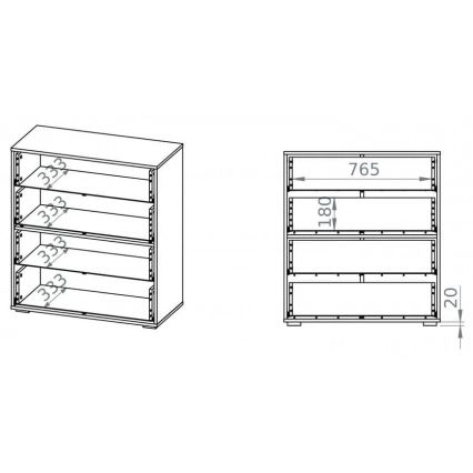 Komoda SARPA 96x86 cm bela/braon
