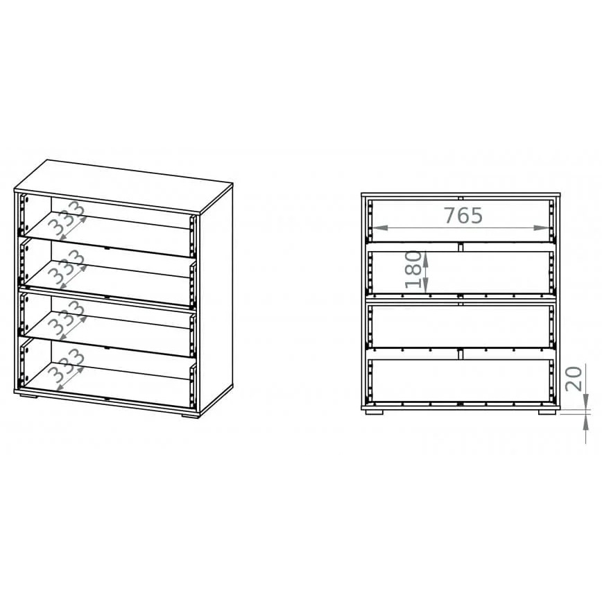 Komoda SARPA 96x86 cm bela/braon