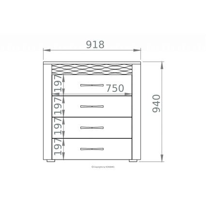 Komoda VANCO 94x92 cm braon