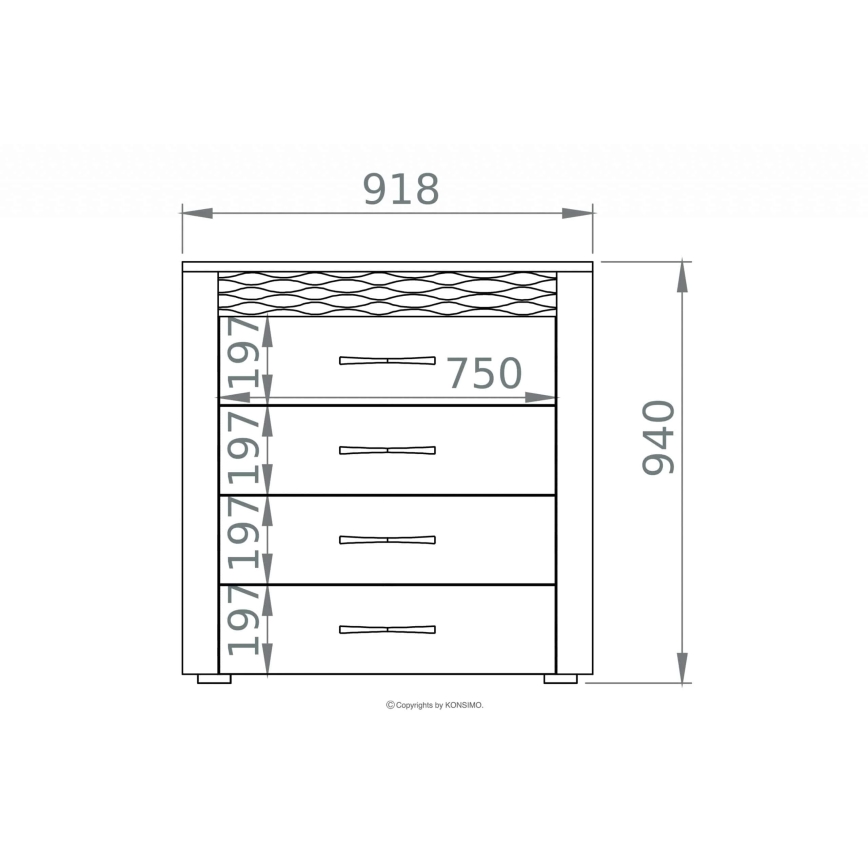 Komoda VANCO 94x92 cm braon