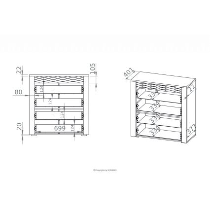 Komoda VANCO 94x92 cm braon