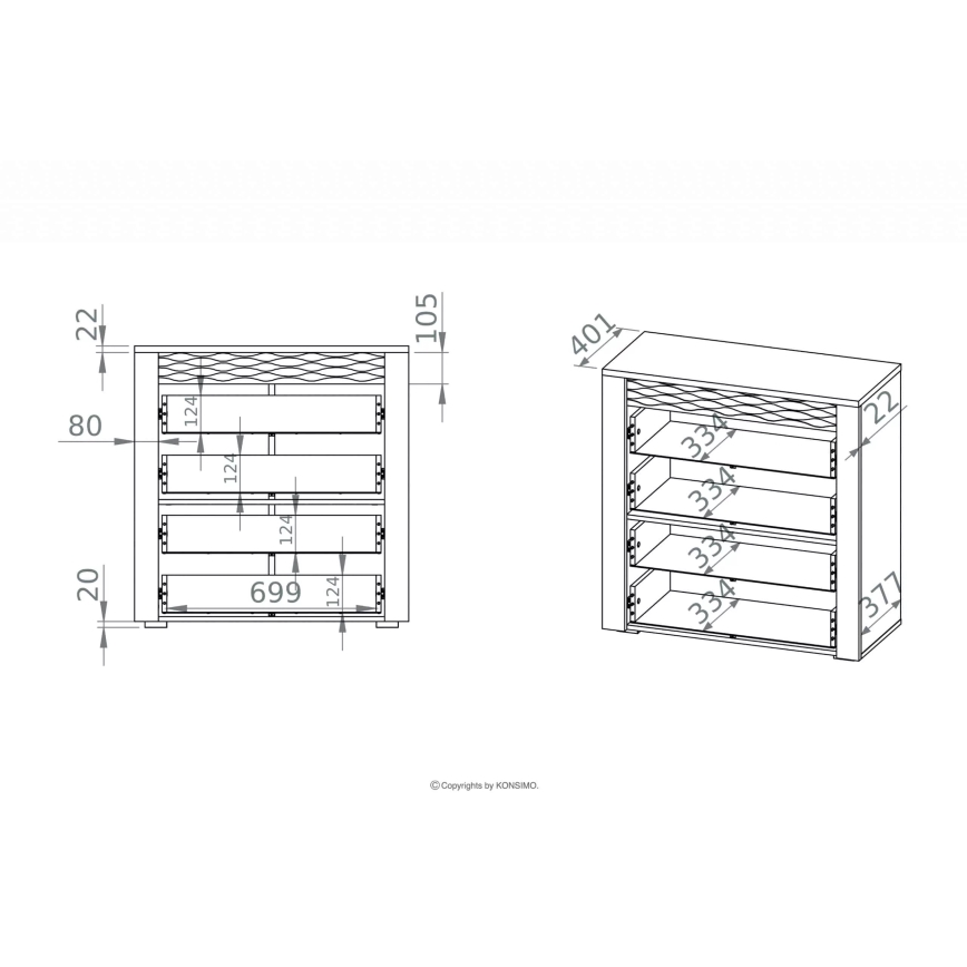 Komoda VANCO 94x92 cm braon