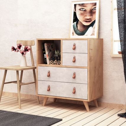 Komoda WITLOF 87x70 cm braon/siva