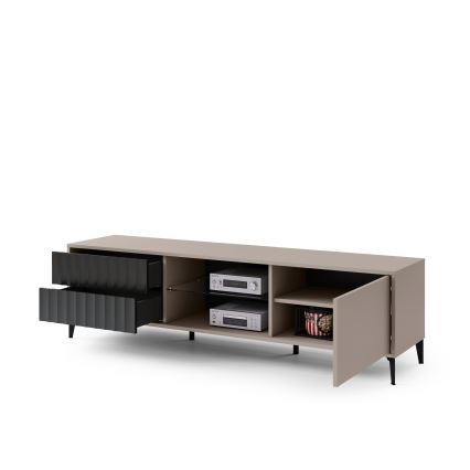 Komoda za TV sa utičnicama RONJA taupe/crno