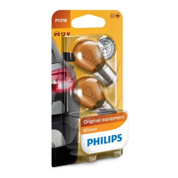 Komplet 2x automobilske sijalice Philips VISION 12496NAB2 PY21W BAU15s/21W/12V