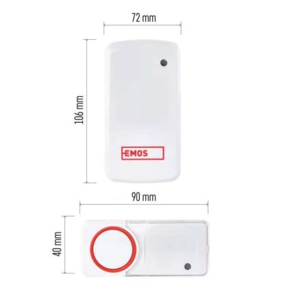 KOMPLET 2x bežični zvončić za utičnicu 230V IP44