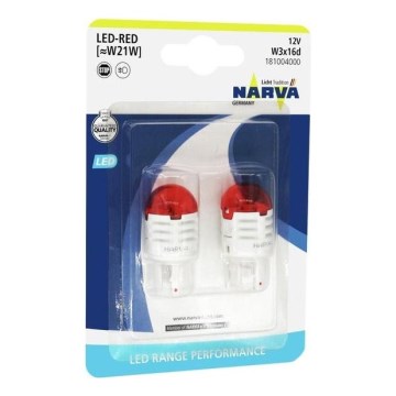 Komplet 2x LED auto sijalica W21W W3x16d/1,75W/12V crvena - Narva 18100RPNVAB2