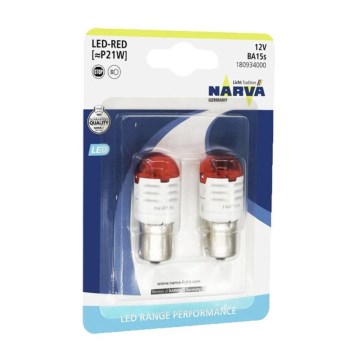 Komplet 2x LED automobilske sijalice P21W BA15s, 1,75 W / 12 V, crvene - Narva 18093RPNVAB2