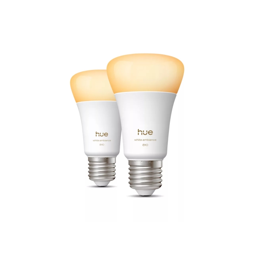 SET 2x prigušiva LED sijalica Philips Hue WHITE AMBIANCE E27/6W/230V 1000-20000K