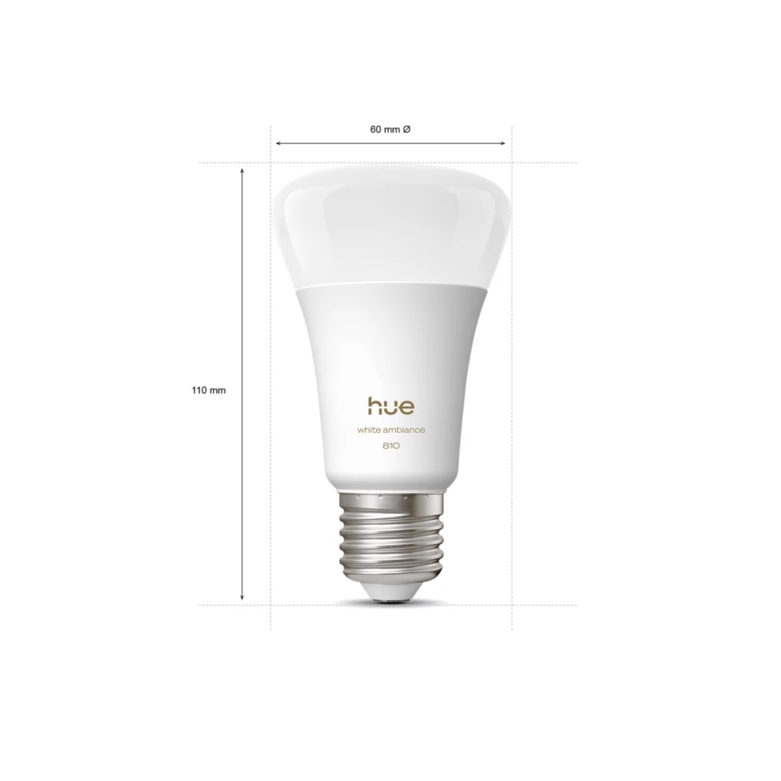 SET 2x prigušiva LED sijalica Philips Hue WHITE AMBIANCE E27/6W/230V 1000-20000K