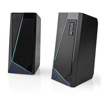 Komplet 2x LED RGB gejmerskih zvučnika 18W/5V