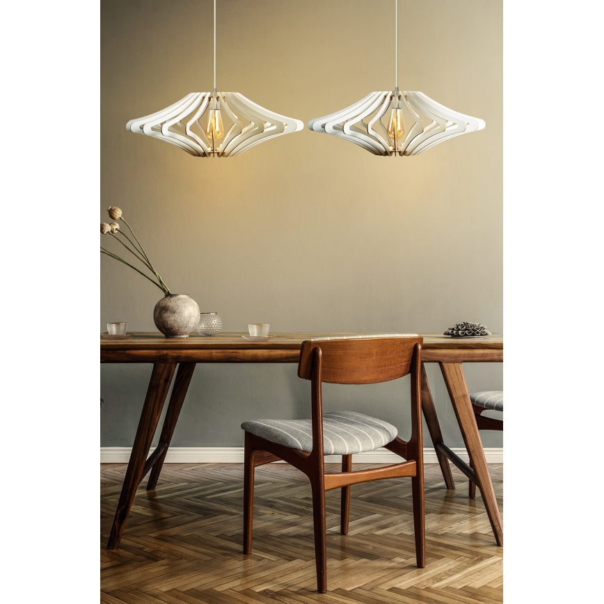 Komplet 2x luster na sajli 1xE27/60W/230V, bela, prečnik 47 cm