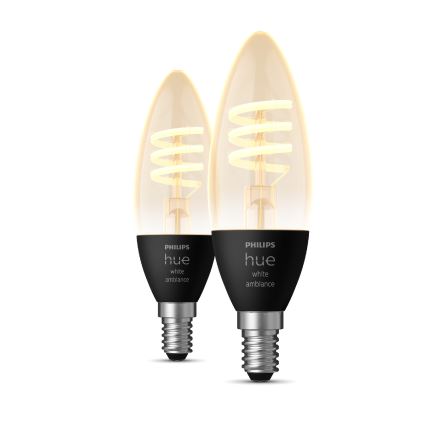 Komplet 2x prigušiva LED sijalica Philips Hue WHITE AMBIANCE E14/4,6W/230V