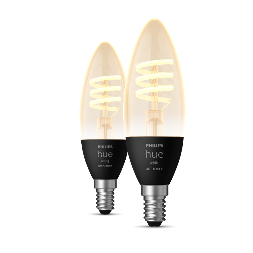 Komplet 2x prigušiva LED sijalica Philips Hue WHITE AMBIANCE E14/4,6W/230V
