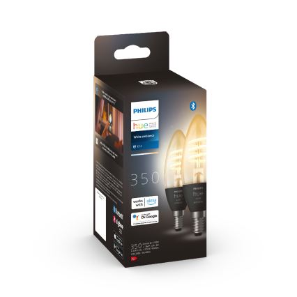 Komplet 2x prigušiva LED sijalica Philips Hue WHITE AMBIANCE E14/4,6W/230V